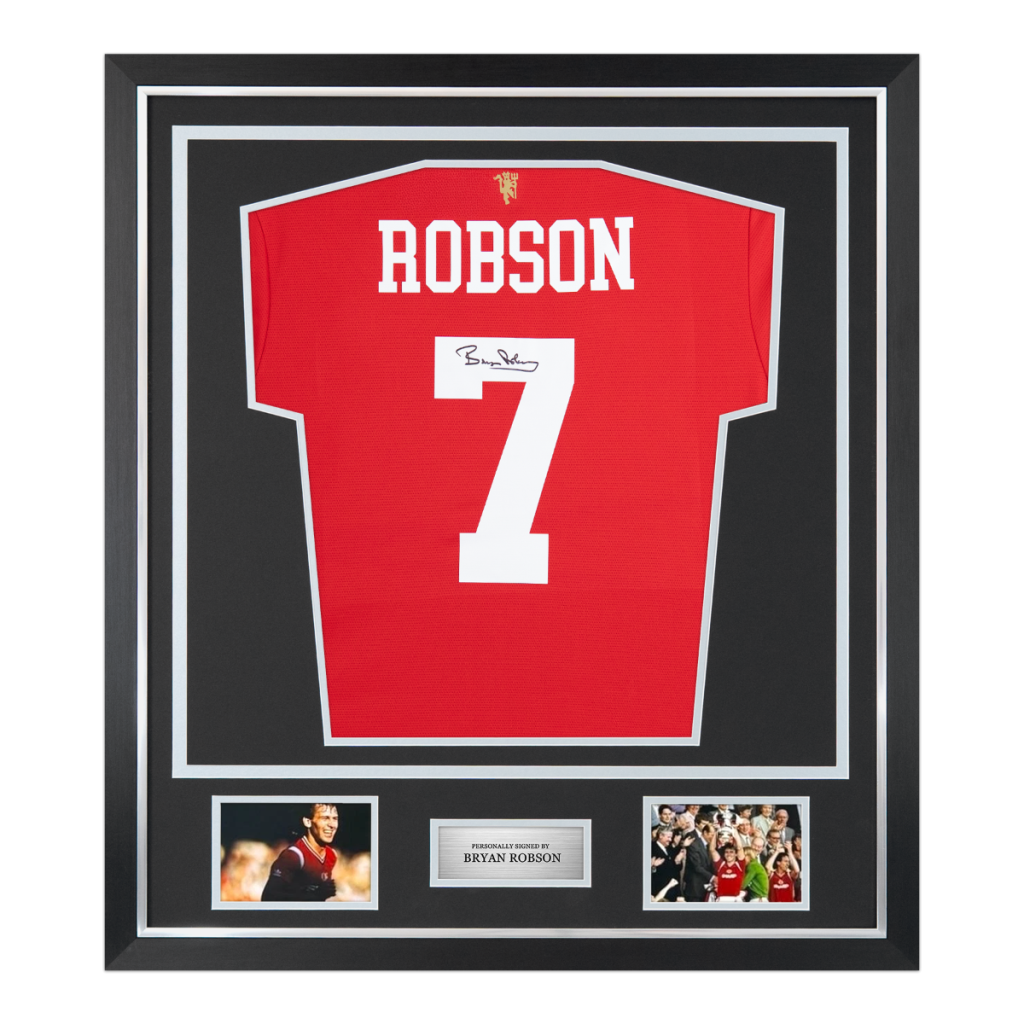 Framed Bryan Robson Signed Manchester United Shirt