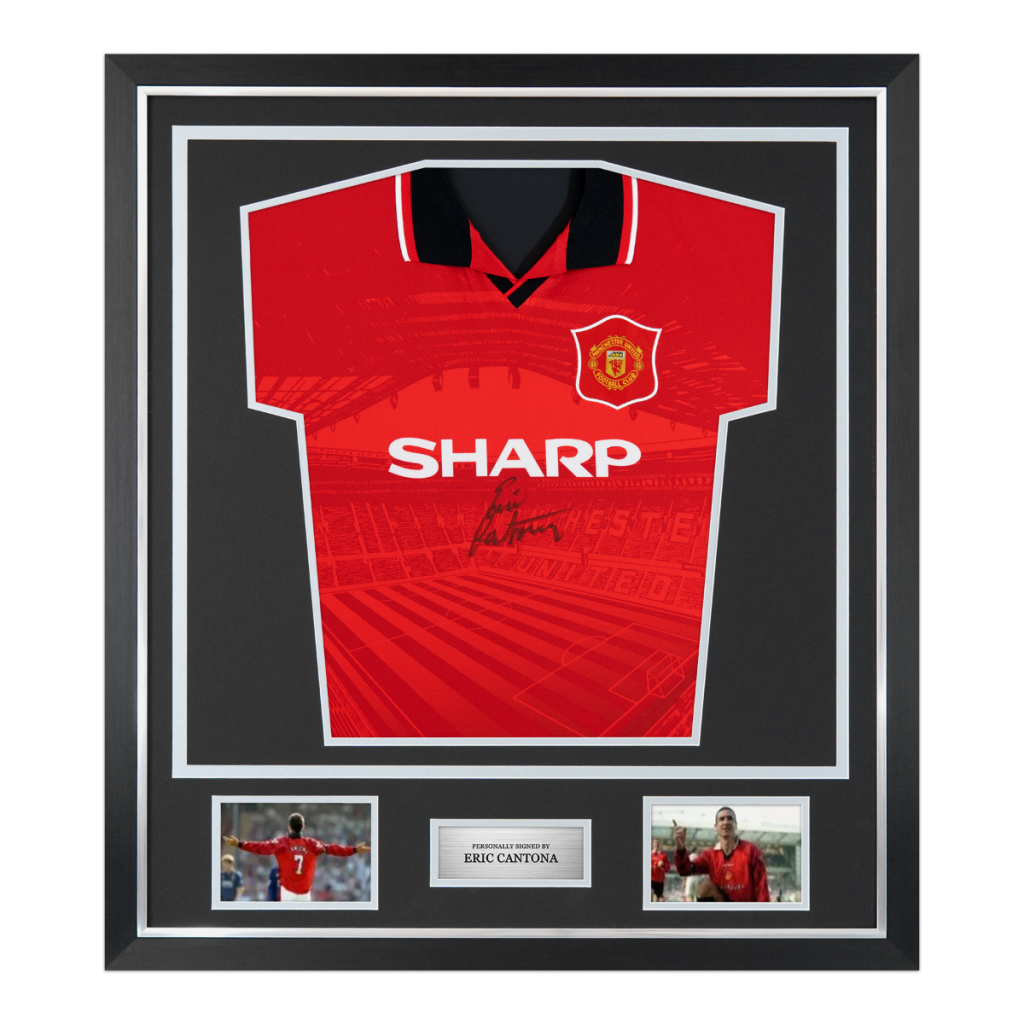 Framed Eric Cantona Signed Manchester United Shirt: 1994-96