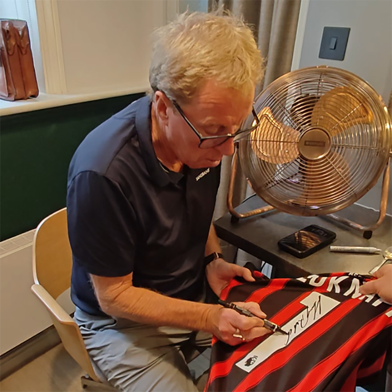 Harry Redknapp signing Bournemouth shirt for X Memorabilia in London, May 2026