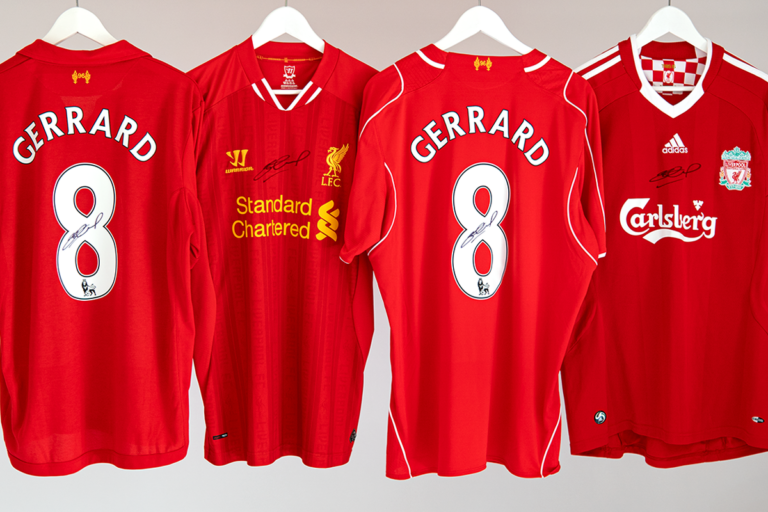 New Steven Gerrard Signed Liverpool Shirt Collection Launched